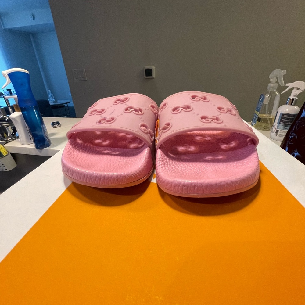 Gucci Pink Slide Sandals